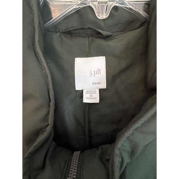 J.Jill Green Hooded Full Zip Down Puffer Winter Coat Size 3X - Picture 3 of 10